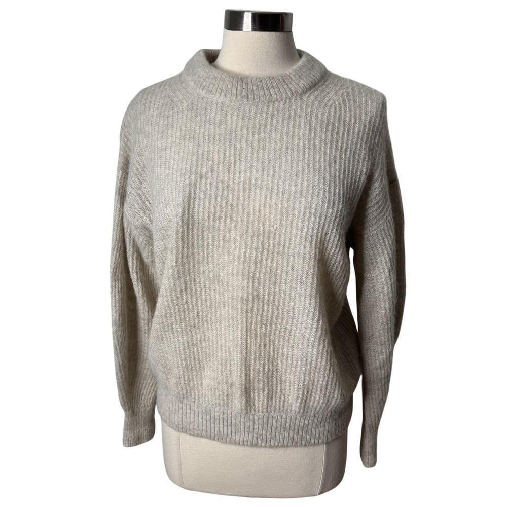 Everlane Alpaca Cocoon Crewneck Knit Sweater Ribbed Womens Medium Minimalist